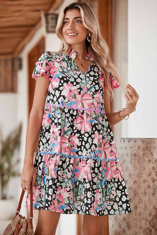 Floral Ricrac Dress