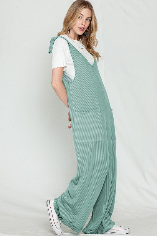 Corded Wide Leg Jumpsuit