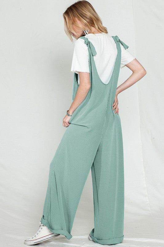 Corded Wide Leg Jumpsuit