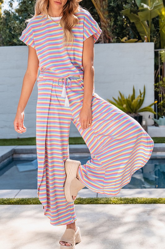 Striped Tee and Pants Set