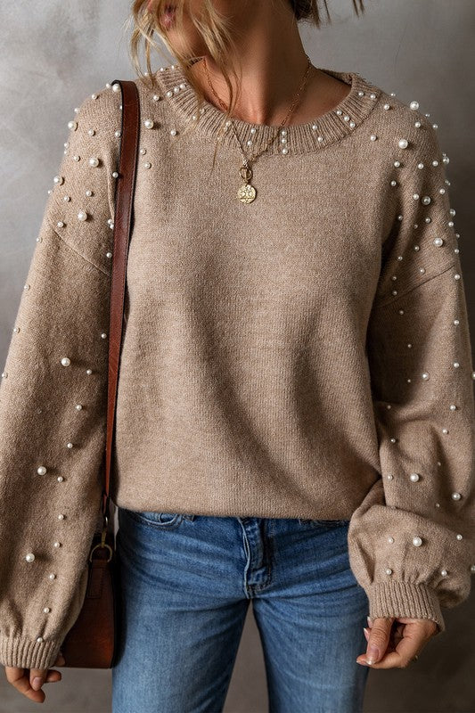 Pearl Drop Shoulder Sweater