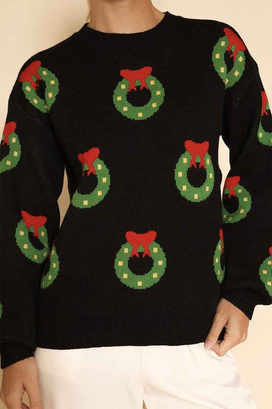 Holiday Wreath Sweater