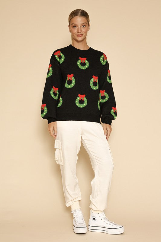 Holiday Wreath Sweater