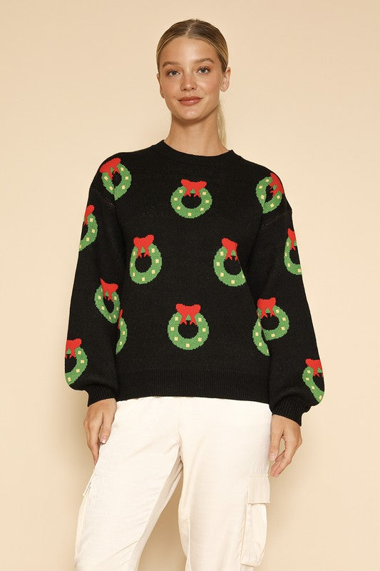 Holiday Wreath Sweater