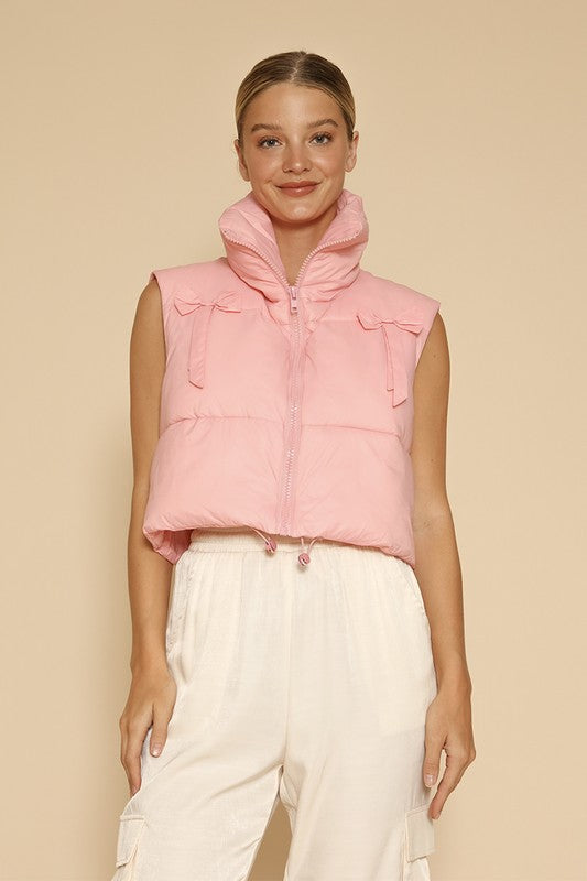 Coquette Cropped Puffer Vest